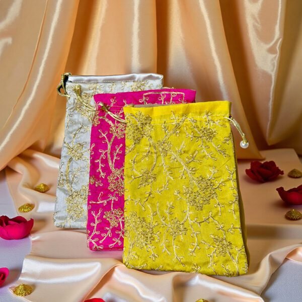 potli group Embroidered Drawstring Potli Bag