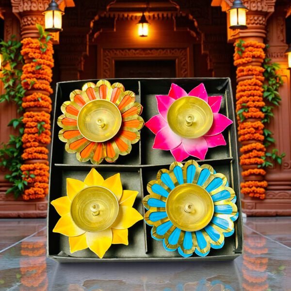 Lotus Brass Diya Set Lotus Brass Diya Set