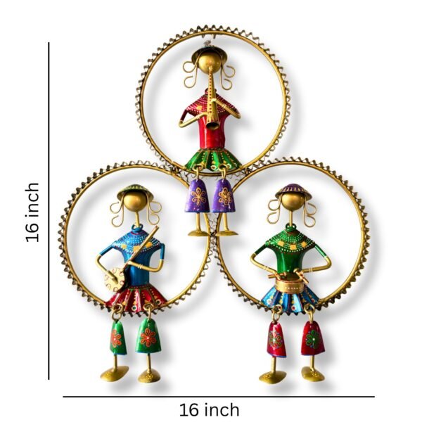 16 Handcrafted Metal Tribal Musician Wall Art