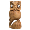 2 Hand-Carved Wooden Wide-Eyed Owl Figurines | Natural Wood Owl for Home Décor & Gifting
