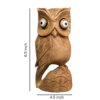 3 Hand-Carved Wooden Wide-Eyed Owl Figurines | Natural Wood Owl for Home Décor & Gifting