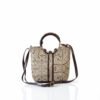 Brown Paisley Designer Handbag image 1 Brown Paisley Designer Handbag with Braided Handle & Shoulder Strap