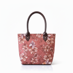 Floral tote bag image 1 5-in-1 Floral Tote Bag Set with Leather Handles – Women’s Handbag Combo