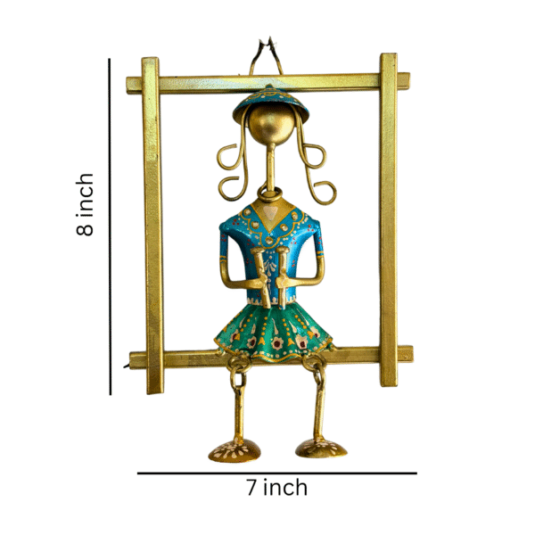 Handcrafted Sitting Musician Wall Hanging Set (3 Pieces) – Colorful Metal Wall Art