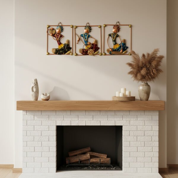 Handcrafted Tribal Musician Wall Art Image 4 Tribal Musician Wall Art Set