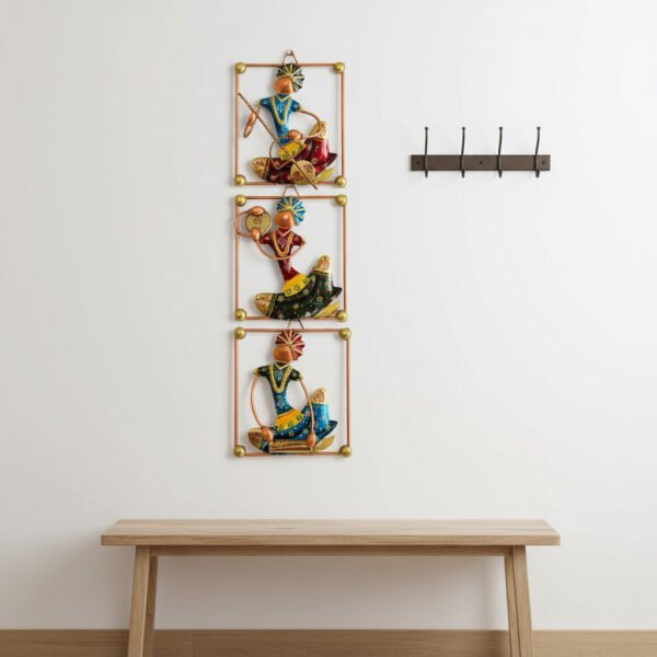 Handcrafted Tribal Musician Wall Art Image 6 Tribal Musician Wall Art Set