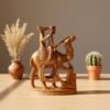 Handcrafted Wooden Camel Rider Sculpture – Tribal Rajasthani Art Figurine | Home Décor Showpiece