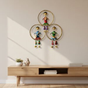 Handcrafted Metal Tribal Musician Wall Art