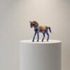 horse image 3 Handcrafted Blue Metal Horse Figurine | Decorative Rajasthani Horse Statue with Pearl & Enamel Work