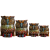 4-Piece Wooden Owl Family Set – Handcrafted Home Décor
