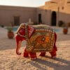 red wedding elephant 3rd image 3 Handcrafted Wooden Red Elephant Figurines – Traditional Rajasthani Art Home Décor & Gifting Piece