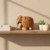 wooden elephant image 2 Hand-Carved Wooden Elephant Figurine | Natural Wood Elephant Statue for Home Décor & Gifting
