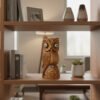 wooden owl image 3 Hand-Carved Wooden Wide-Eyed Owl Figurines | Natural Wood Owl for Home Décor & Gifting