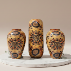 Handcrafted Patterned Decorative Vases – Set of 3