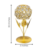Gold Flower Crystal Look Candle Holder – Metal Stand Luxury Table Decor