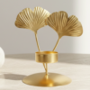 Gold Ginkgo Leaf Tea Light Candle Holder – Metal Luxury Table Centerpiece Decor