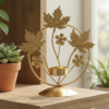 Gold Leaf Tea Light Candle Holder image 4 Gold Maple Leaf Tea Light Candle Holder – Elegant Metal Table Decor Stand