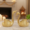 Gold Swan Tea Light Candle Holder Set – Elegant Bird Metal Decor image 1 Gold Swan Tea Light Candle Holder Set – Elegant Bird Metal Decor