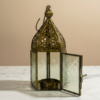 Moroccan Metal Decorative Lantern – Vintage Gold Tea Light Holder Hanging