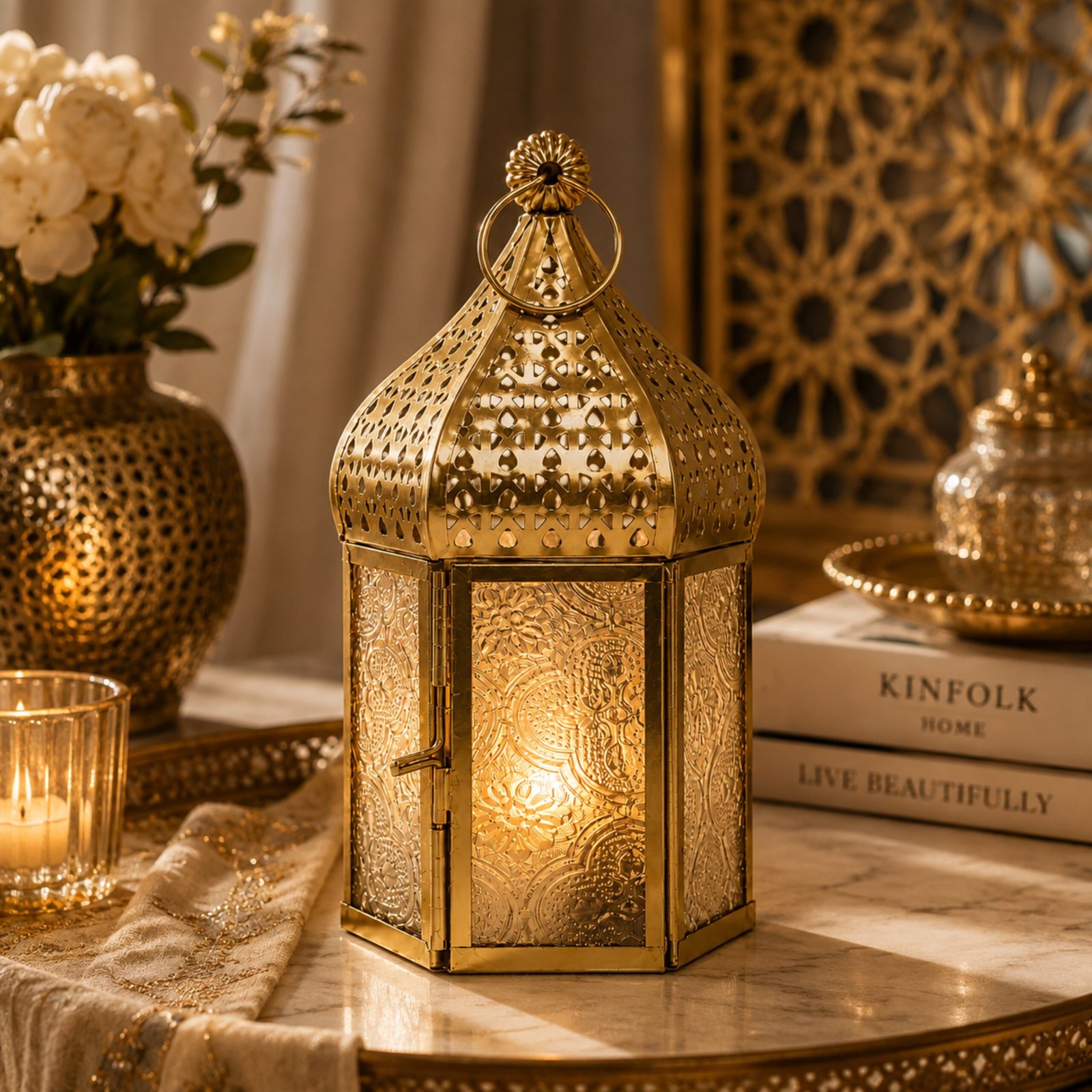 Metal Gold Lantern
