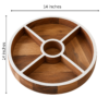 14 inches dimensions Round Lazy Susan Tray, Divided Table Organizer, Anti-Scratch Base, Table Decor