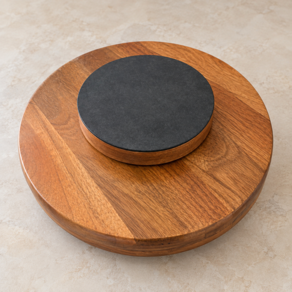 CWT image 2 Round Lazy Susan Tray, Divided Table Organizer, Anti-Scratch Base, Table Decor
